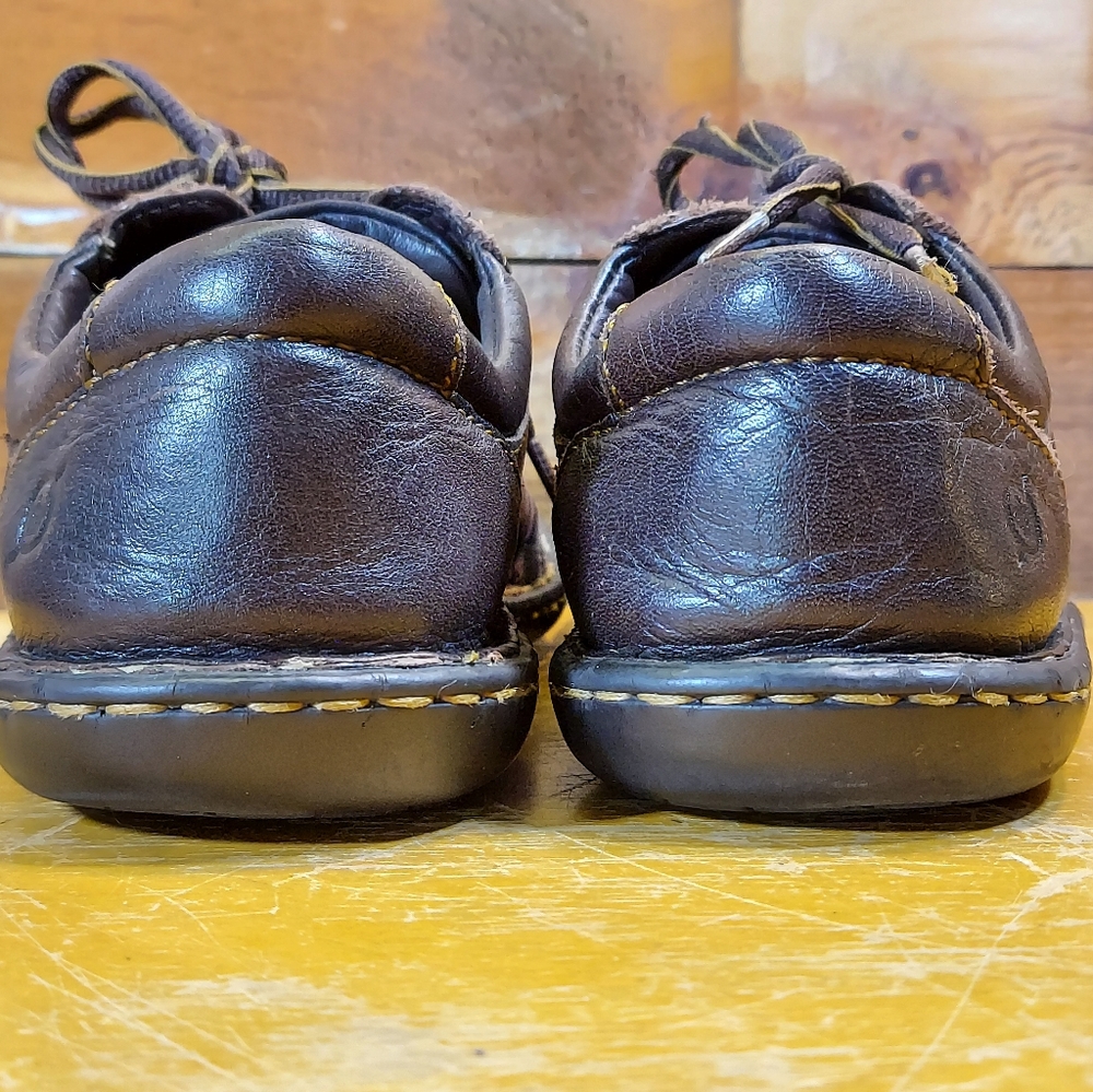 Born Women's Sneaker Oxford Size 10 Walking Shoe Brown Leather Nubuck Lace Up - Picture 7 of 10